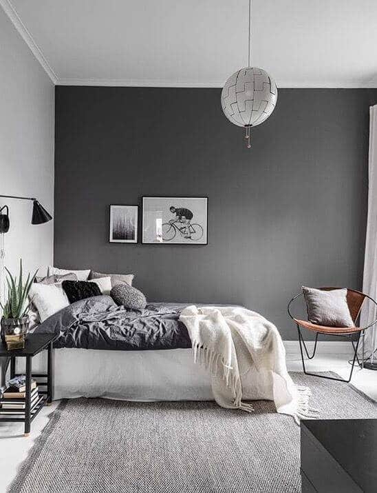 Playing with light and dark grey on your walls, furniture, and d&Atilde;&copy;cor, you may be able to create a nice pulled-together ambiance to your room. For more bedroom ideas go to betterthathome.com