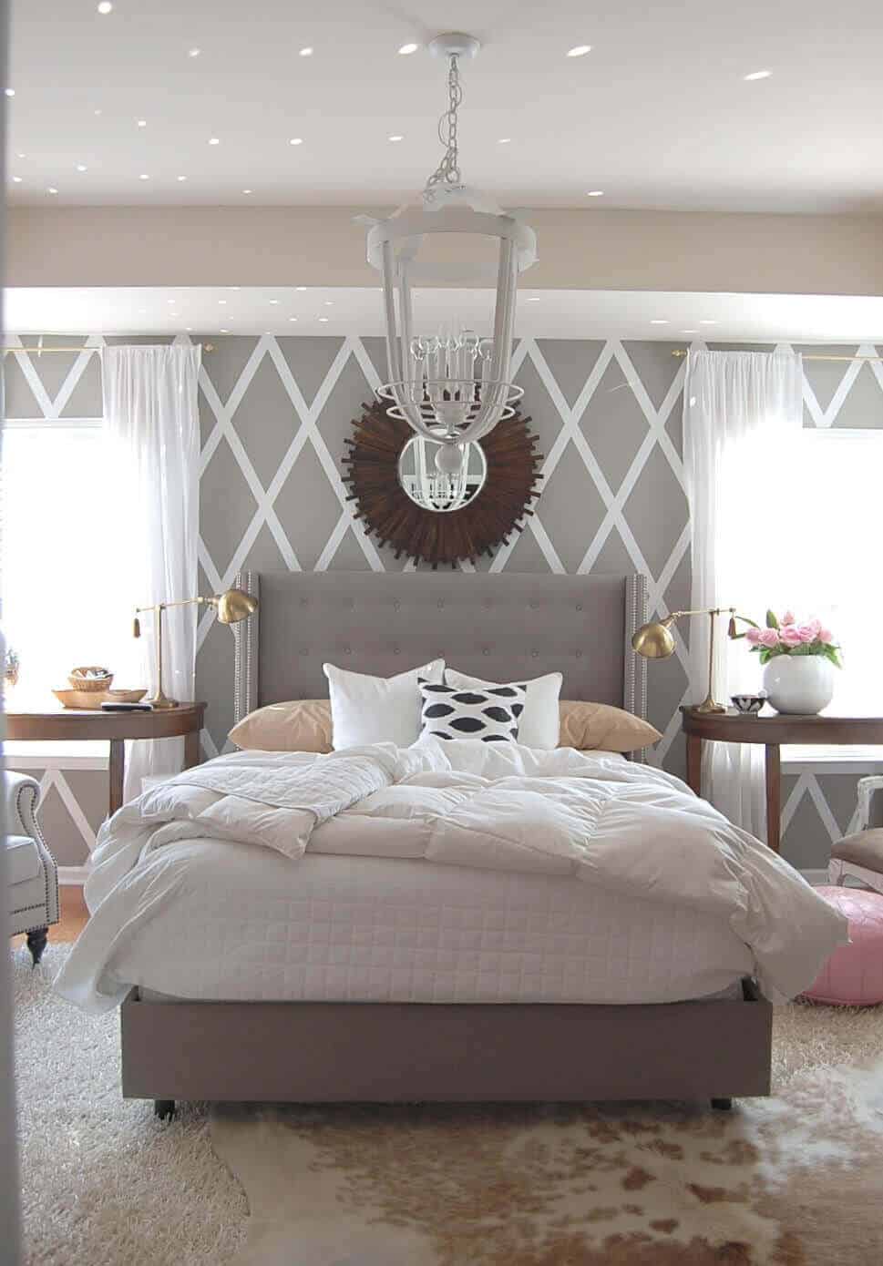 Playing with light and dark grey on your walls, furniture, and décor, you may be able to create a nice pulled-together ambiance to your room. For more bedroom ideas go to betterthathome.com