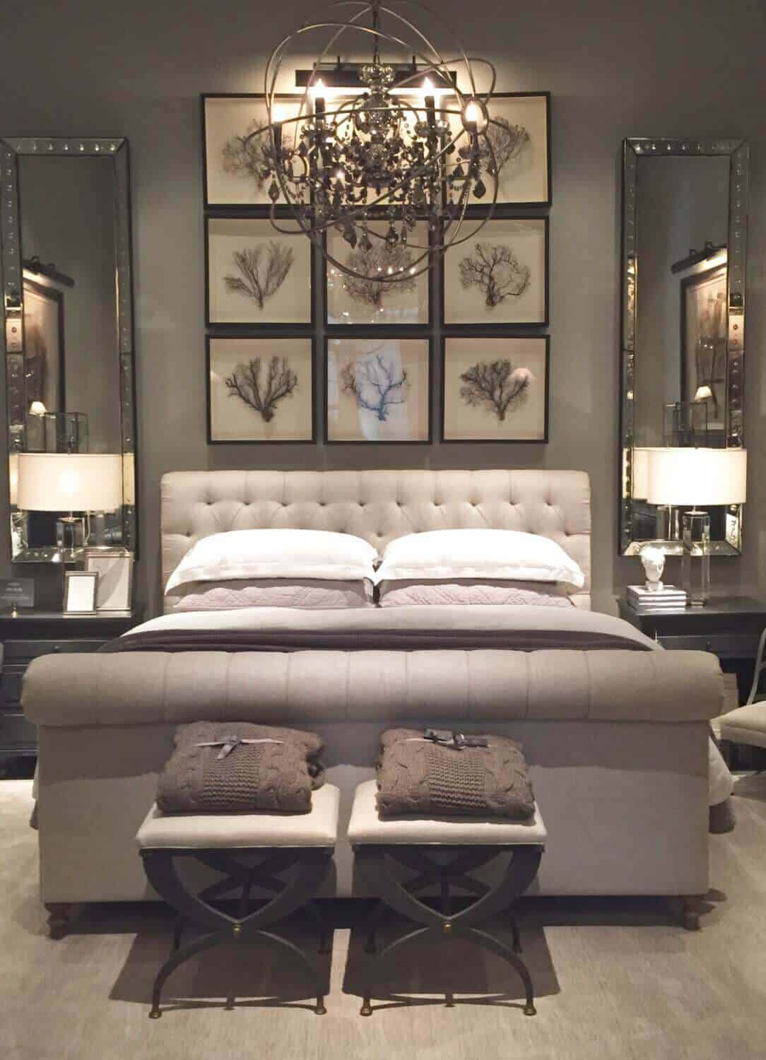 Playing with light and dark grey on your walls, furniture, and d&Atilde;&copy;cor, you may be able to create a nice pulled-together ambiance to your room. For more bedroom ideas go to betterthathome.com