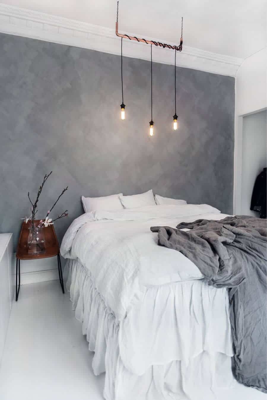 Playing with light and dark grey on your walls, furniture, and d&Atilde;&copy;cor, you may be able to create a nice pulled-together ambiance to your room. For more bedroom ideas go to betterthathome.com