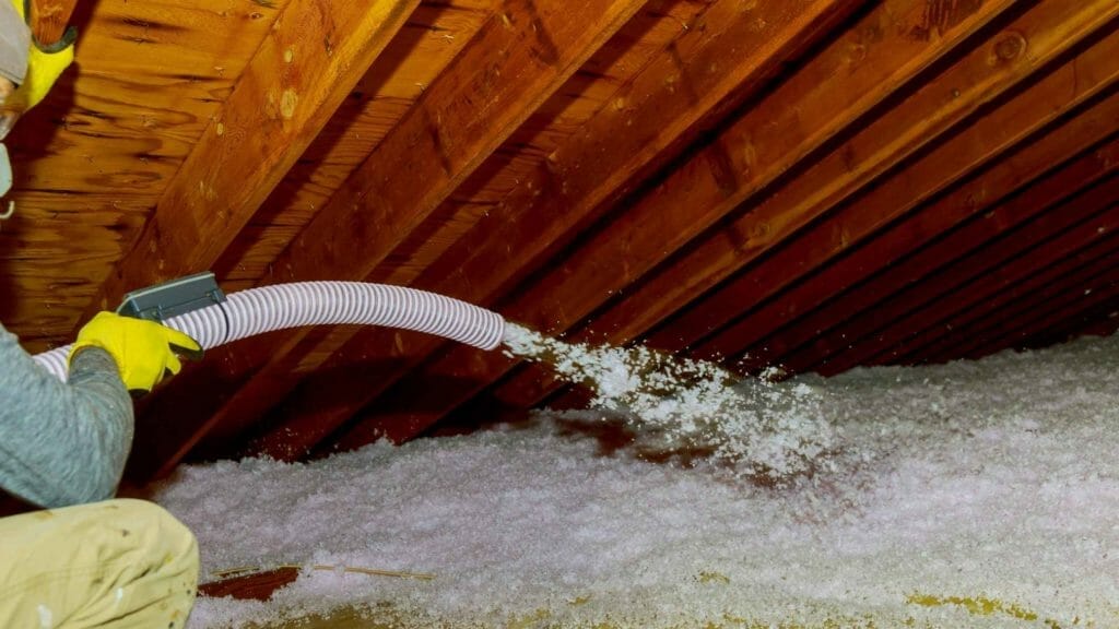 How to insulate a sunroom? (Explained) 4 Photo of a person laying down spray foam insulation.